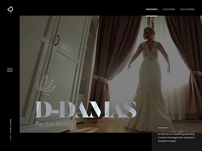 D-Damas : Destination Wedding Planner animation clean dark design destination wedding landing page landingpage movie typography web web design webdesign website wedding planner wedding planning weddings women fashion