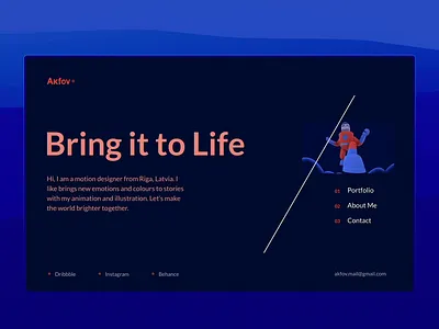 Portfolio Intro design illustration layout motion portfolio design readymag responsive typography ui ux web webdesign website