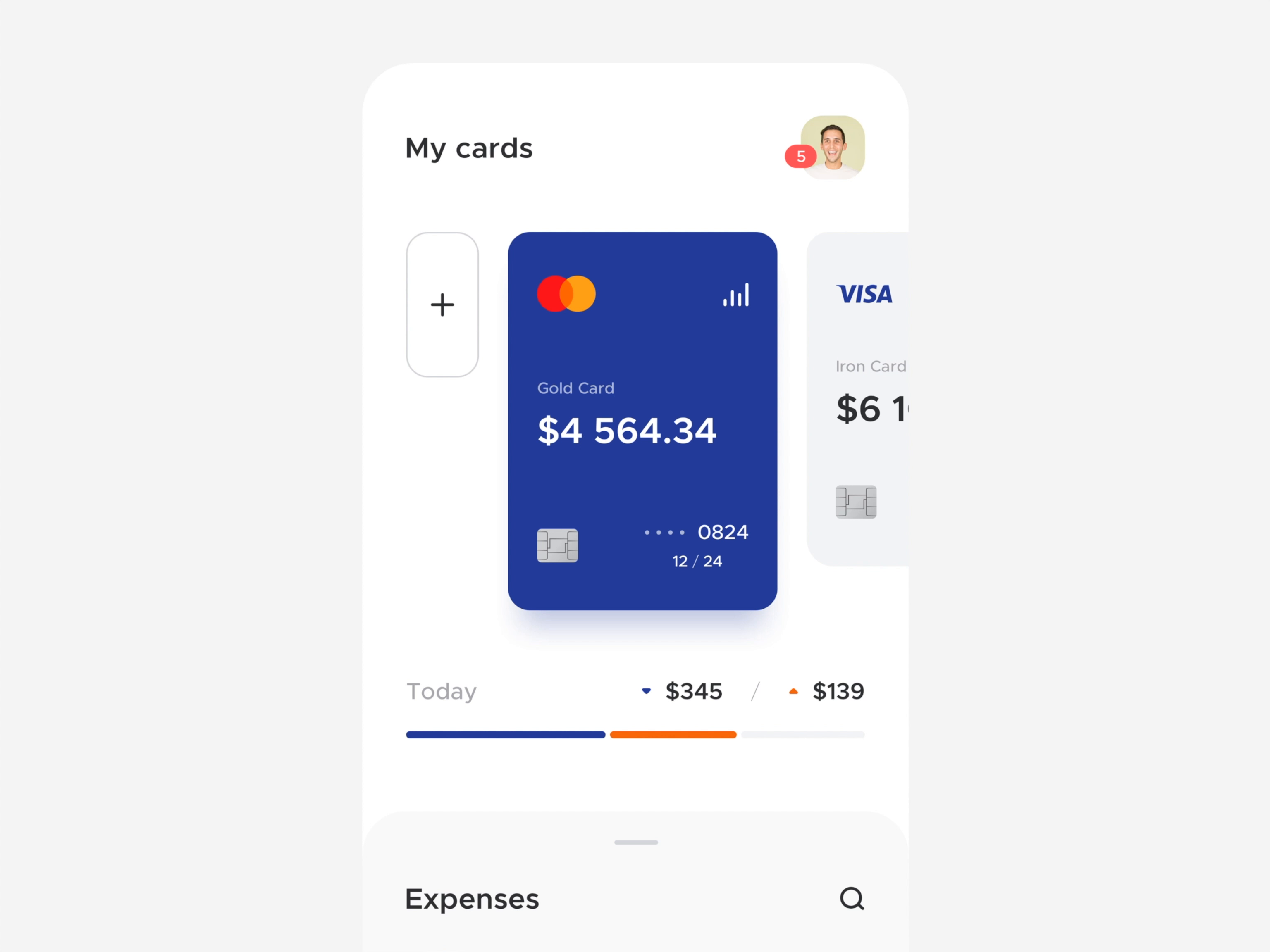 Example of Banking app / Animation