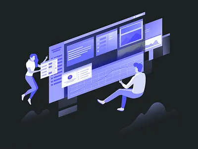 In the cloud animation illustration
