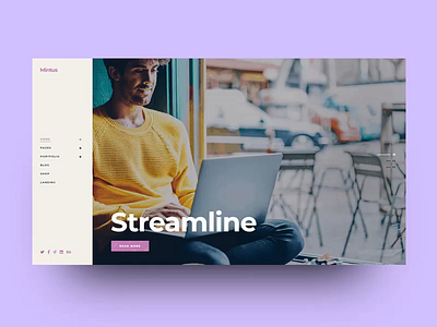 Mintus Pinterest agency website animation design designer flat illustration hipster illustration illustrator left meny mint pastel portfolio typography ui ux vector web website