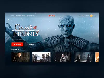 NETFLIX TV Show Card Concept ae animation app cinema concept design game of thrones hbo interface netflix principle smart smart tv tv shows ui ux video