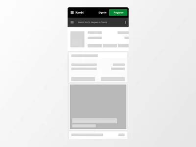 Kambi - Skeleton Screens design football loading loading screen skeleton skeleton screen soccer sports sports betting sports design ui ux