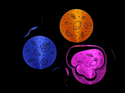 Gin label elements cocktail flavour fruits gin graphics icon illustration label minimal motion sticker