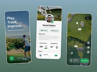 Golf Tracking App - Concept appdesign branding concept design golf graphic design mobile tracking ui ui design uiux uiuxdesign