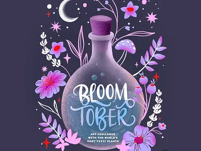 Bloom Potion Illustration art art challenge artwork bloom botanical art fairy tale fantasy fantasy plants floral magic gothic fantasy hand drawn illustration illustration print loral magic potion mystical art potion bottle potion illustration toxic plants witchcraft