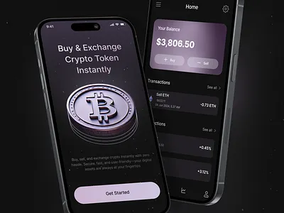 Crypto Wallet Application interface mobile app mobile application ui uiux design user interface ux