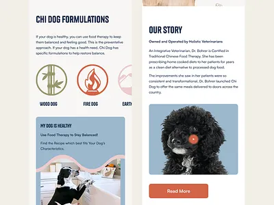Chi Dog Mobile Website Design - Diet Types & Our Story animals dog food food diet dog lightspace mobile mobile design ui animals ui design website design