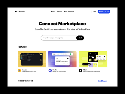 Marketplace UI app store clean download app header hero landing page marketplace menu product product design profile search typography ui ui ux user experience ux web web app website