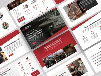 Sheridan Sheet Metal Co. - Website design home page industrial modern red ui ux web design website website design