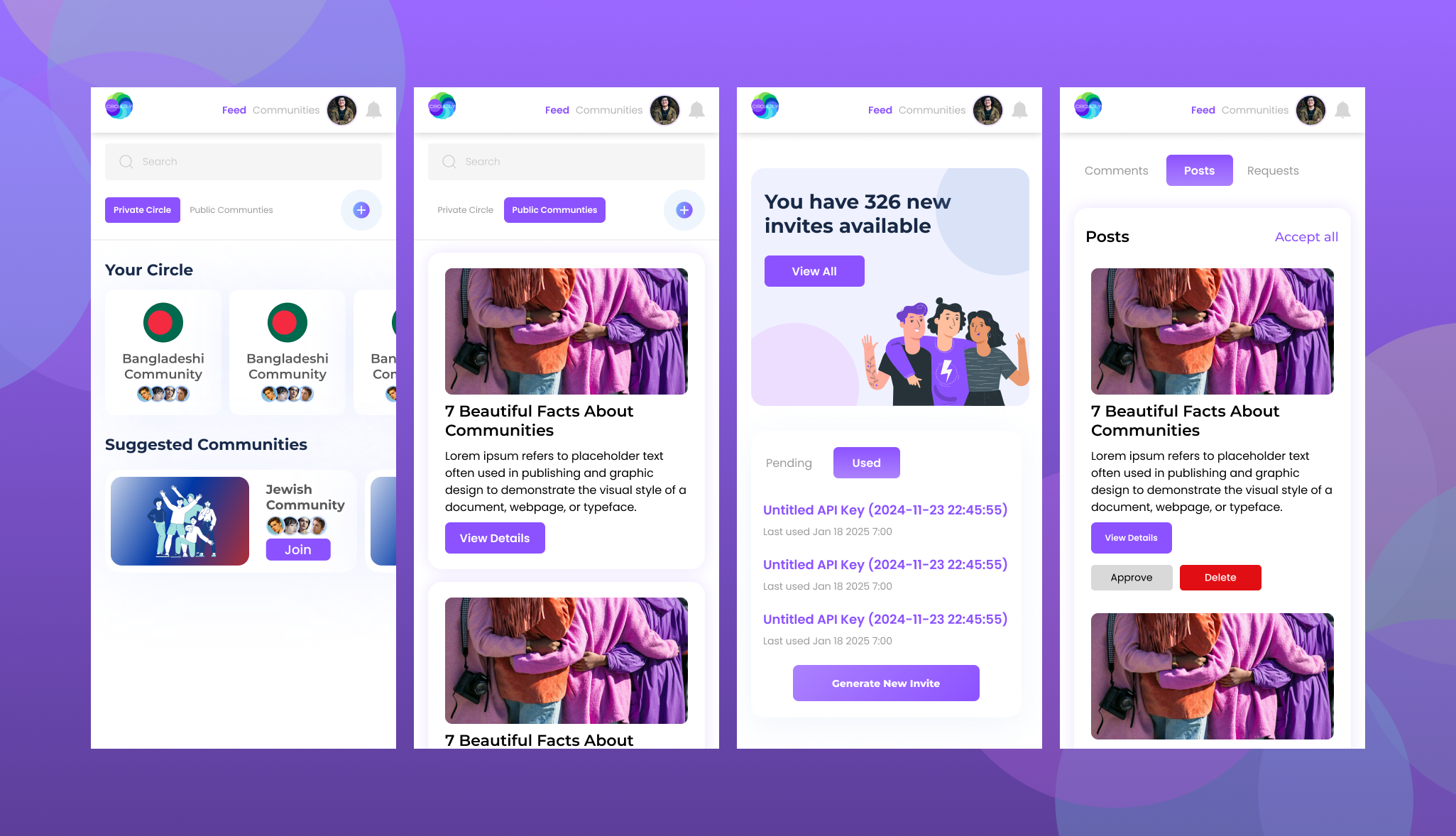 Community App Design designs, themes, templates and downloadable ...