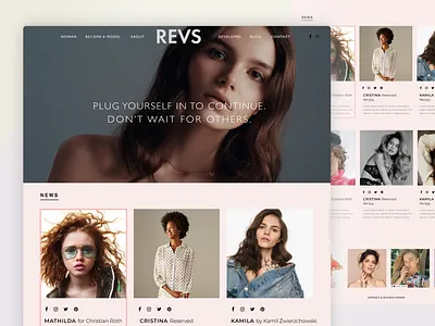 REVS Models – Website Design (2018) aesthetic design fashion website hero page homepage minimal design ui ui design visual design web design