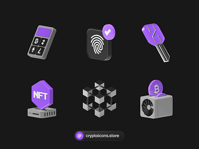 Crypto 3D icons 3d 3d icons 3d illustrations banking bitcoin blockchain cinema 4d crypto cyber design finance fintech graphic design nft node security startup technology ui web