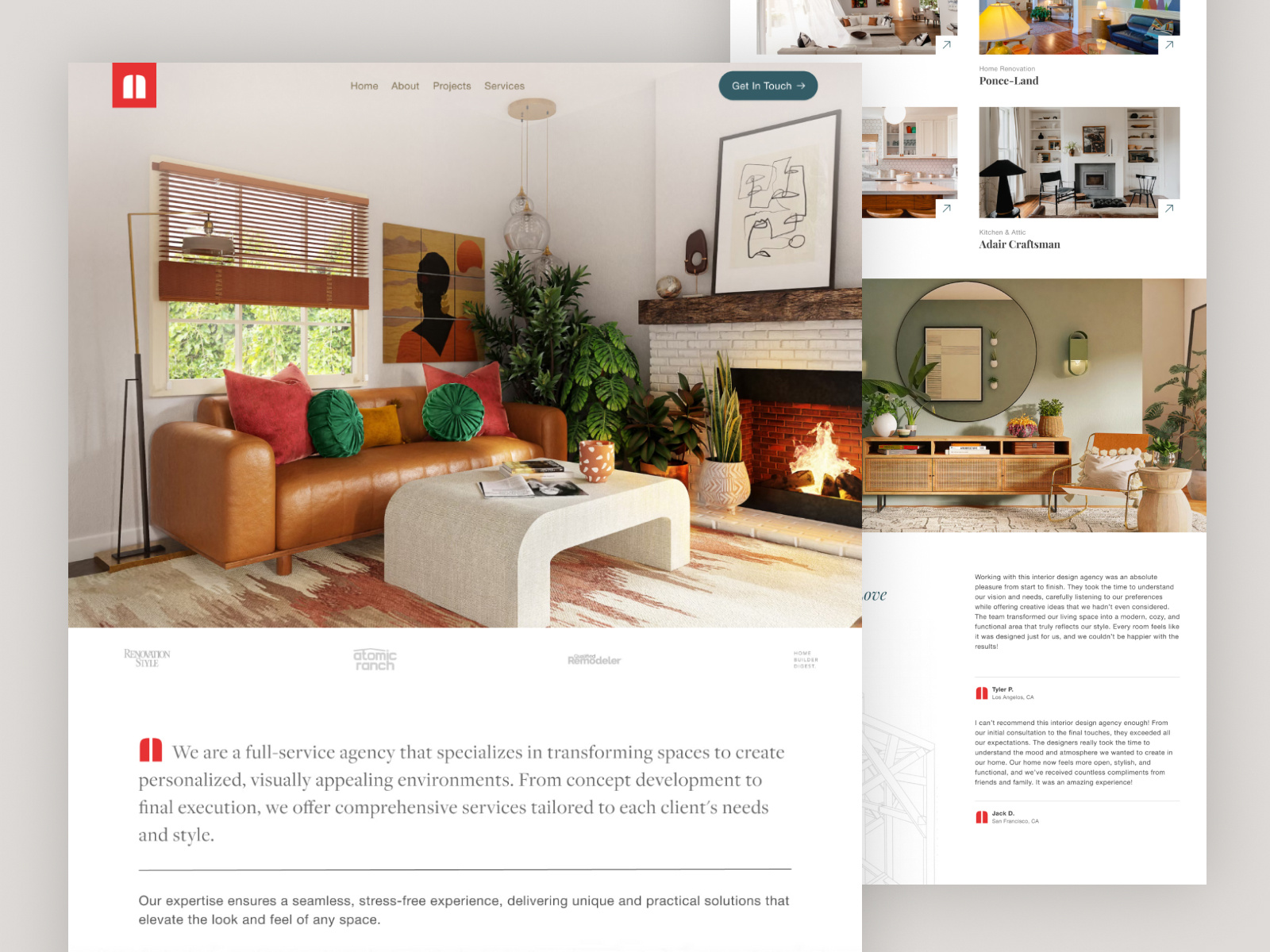 Architecture Interior Design Agency Landing Page architecture clean design interior minimal web design