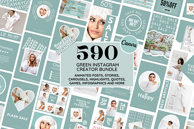 Green Instagram Bundle branding design graphic design