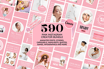 Pink Instagram Bundle branding design graphic design