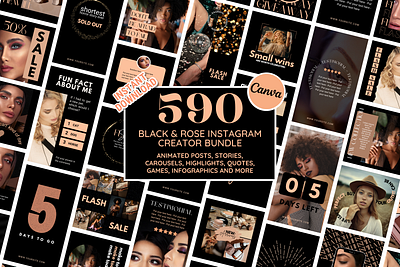 Black/Rose Instagram Bundle branding design graphic design