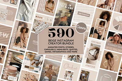 Beige Instagram Bundle branding design graphic design