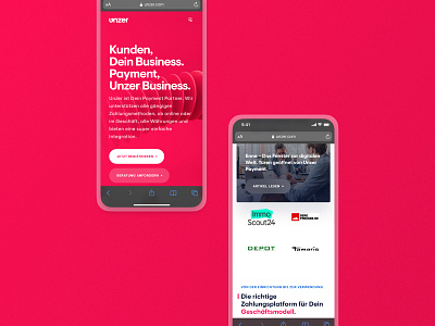 Unzer Mobile 3d app b2b bold brand design digital germany merchants munich payment platform provider studio unzer visual web