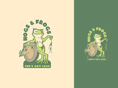 Hogs & Frogs: Bold, Quirky, and Full of Character Logo quirkyart