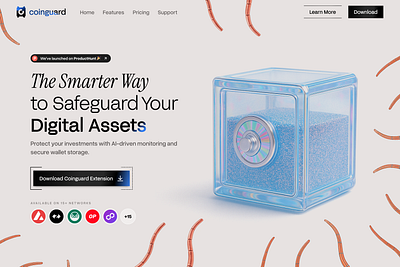 Coinguard - Web3 Wallet 3d clean landing page logo product design ui ui design user experience design