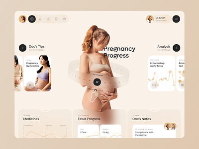 EHR - Pregnancy Progress Web App app care development doctor ehr elr health medecine phr pregnancy ui ux web web3