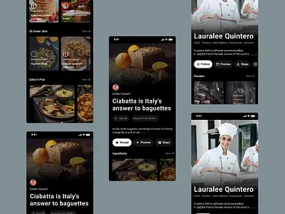Dark Mode Delight - Recipe UI” 🌙✨ black graphic design recipe ui
