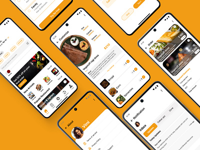 Food delivery mobile UI branding foodapp graphic design mobileuidesign ui uiscreens