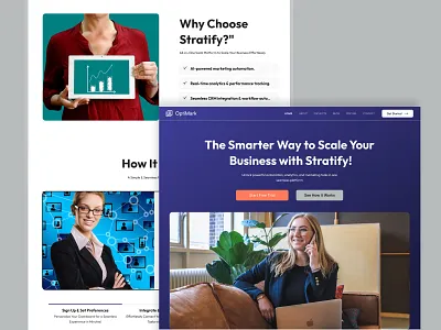 Optimark – AI-Powered SaaS Landing Page clean ui design figma landing page landing page design modern landing page product design saas website tranding design ui uiux user friendly design ux visual design web design