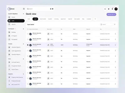 Property Valuation Dashboard ai app dashboard estate homevaluation property property management propertyvaluation real estate real estate website design realestate crm realestate saas ui ux web webapp