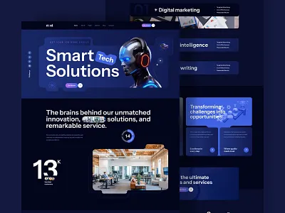 Digital Marketing Service Agency Websit 2025 agencywebsite businesswebsite corporate darkblue designinspiration digital product design latest service website uiux design webdesign websitedesign