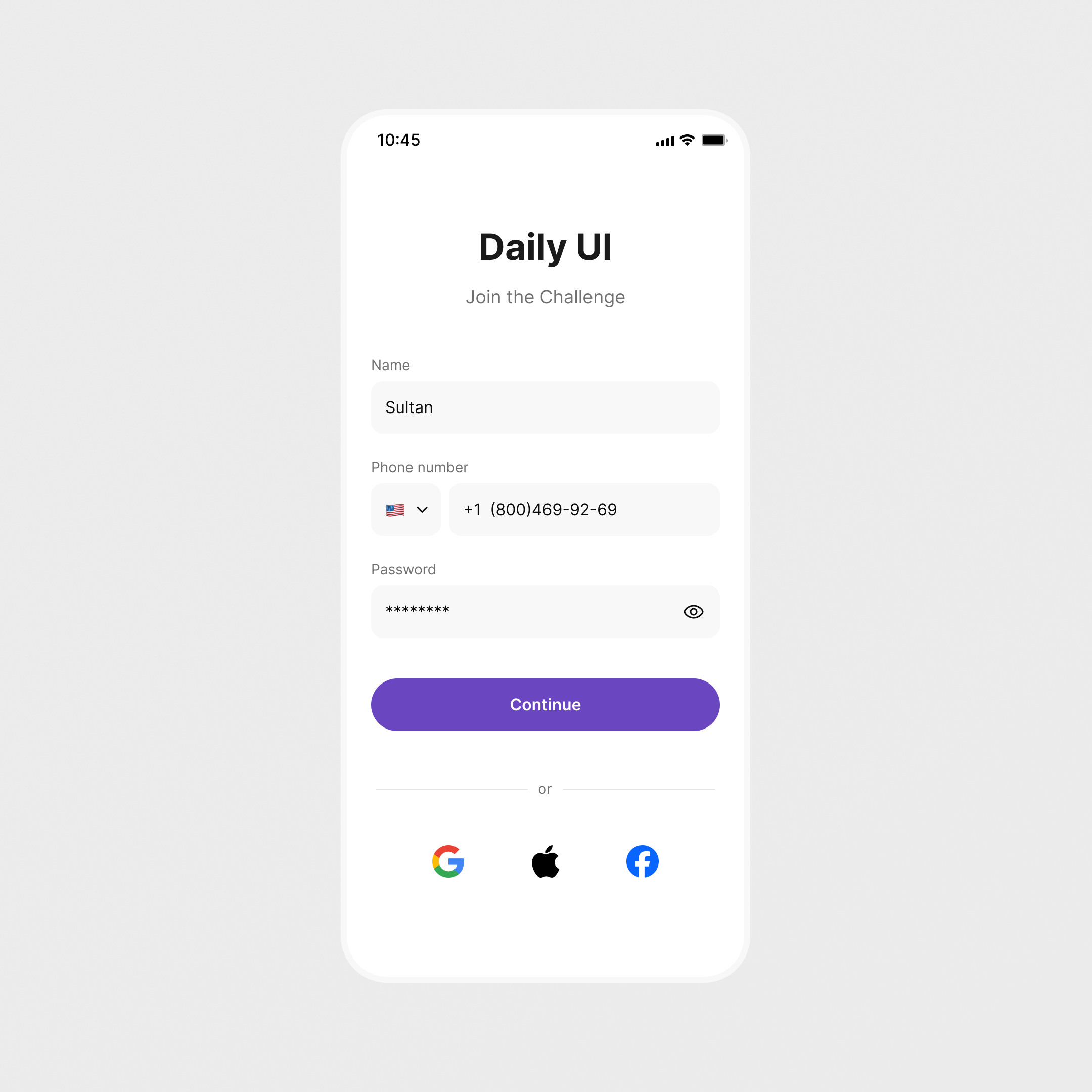 🎯 Day 1 📱The registration screen ui