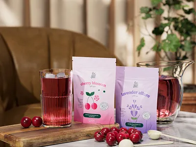 Feel Good Tea 3d branding graphic design label logo packaging packaging design render