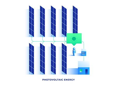 Photovoltaic energy energy green icon illustration illustrator isometric line linear photovoltaic renewable renewableenergy vector