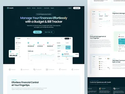 Finance Landing Page UI | Fintech 2025 cleanui designoftheday designtrends dribbble financeapp financeui fintech landingpage minimaldesign mordenui trending uiux uxdesign webdesign