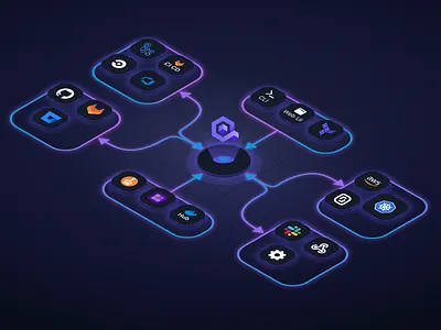 Qovery - Illustration figma illustration isometric product ui design vector