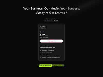 Plan Card - Business Subscription design free trial payment plan price subscriptions ui ui design ux design website