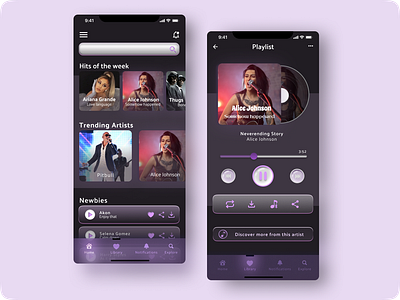 Music Player Application Design app app design branding design graphic design illustration ui ux