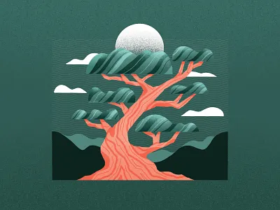 Treescape art bonsai design drawing environment illustration landscape procreate series style texture tree trees treescape