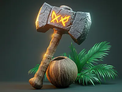 Runed Battle Axe 3d 3d modelling cgi r1n7t0xb