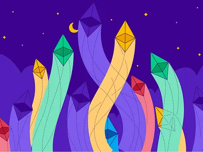 Blog Cover - Ethereum Pricing blog cover cover crypto crypto platform eth etherum flying hellsjells illustration night paxful prices soaring pricing social social media