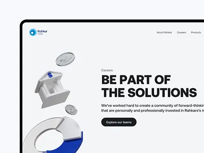 💻 Saman Bank | Careers landing page 3d 3d illustration bank banking blu bank career coinbase crypto figma hiring illustration landing landing design minimal n26 portfolio revolut ui web design website