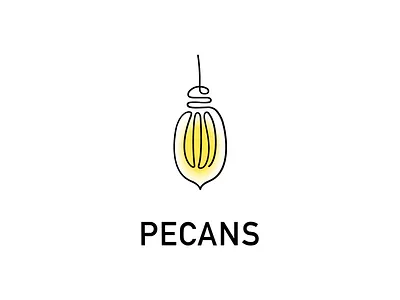 Pecans branding company design dribbble graphic design icon it it company light light bulb line logo logo line logo nut logotype nut pecan pecans yellow
