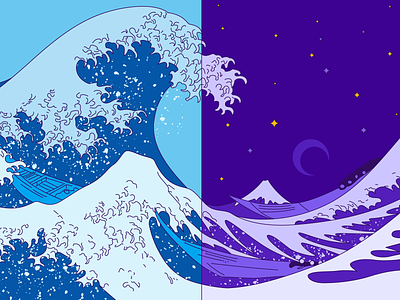 Blog Cover - Wash Trading blog blog cover crypto scam hellsjells hokusai illustration mount fuji nft scam thirty-six views of mount fuji trading wash trading water waves