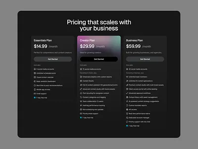 PostBranch – SaaS Pricing UI Design landing page plans pricing pricing cards pricing ui saas ui design web design
