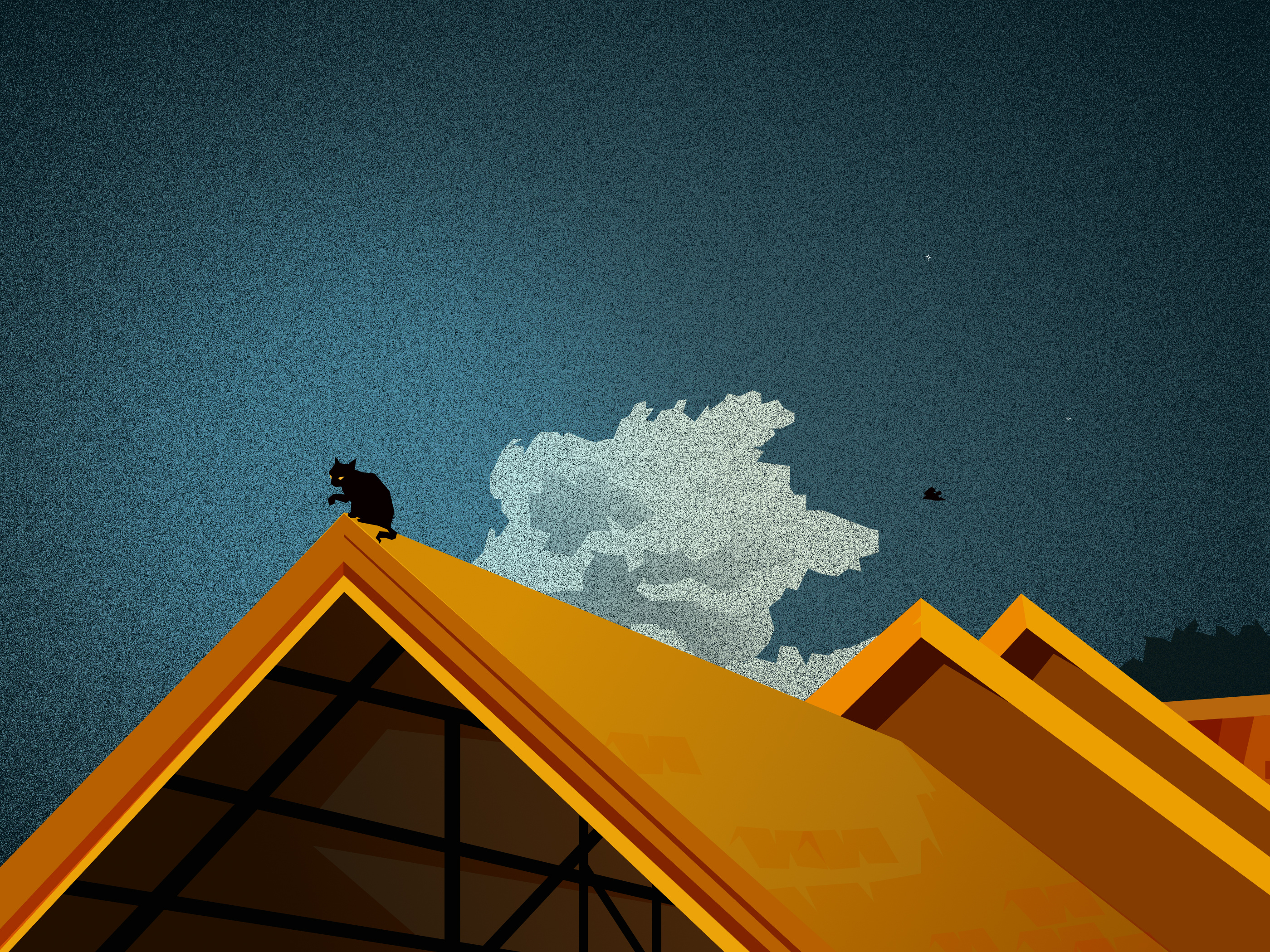 Sentinel Cat art brutalism cat concept design graphic design illustration junyl lurk minimalist night sentinel silent vector