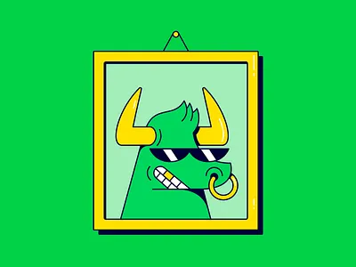 Bullish bear btc bull bullish character crypto design eth frame gold illustration market nft price trade vector