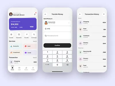 Banking app app ui banking app fianance app ui ui design