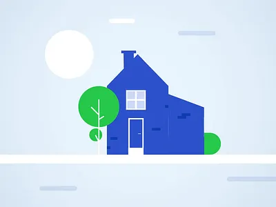 Fake 3D house 2023 aftereffects animatie animation fake3d flatdesign house tree