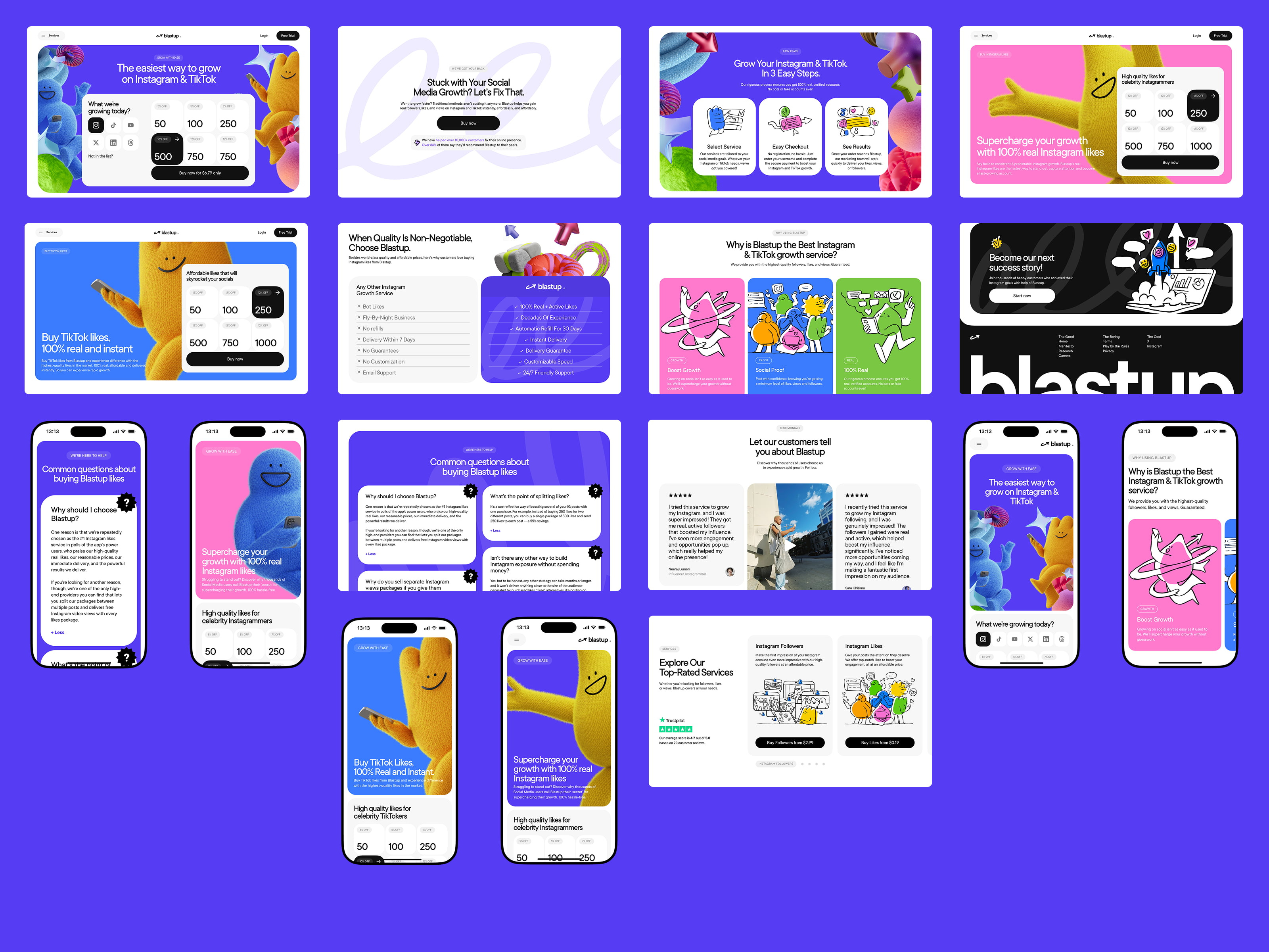 Example of Landing Page + Product Visuals